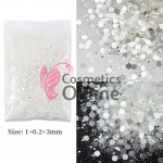 Paiete cu fulgi si sclipici pentru unghii Emma Glitter 006 Alb Metalizat Paiete cu fulgi si sclipici pentru unghii Emma Glitter 006 Alb Metalizat